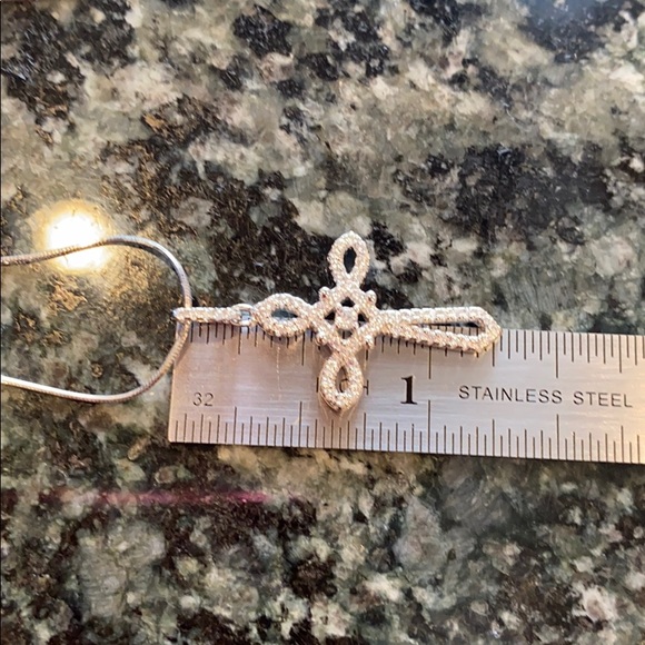 Sterling silver Cross CZ Necklace 2pc 16” inches - Picture 7 of 7